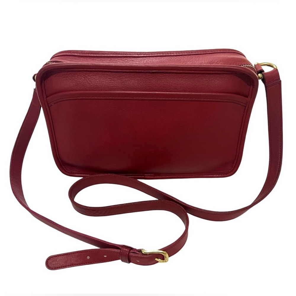 Coach Rare Vintage Red Swingback Multi Zip Crossbody Bag 1990’s K5C-9974